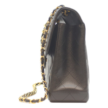 CHANEL シャネル 18番 A28600 黒 ｷｬﾋﾞｱ G金具 ﾃﾞｶﾏﾄﾗｯｾ30 ｼﾝｸﾞﾙﾌﾗｯﾌﾟ ﾁｪｰﾝｼｮﾙﾀﾞｰ ショルダーバッグ