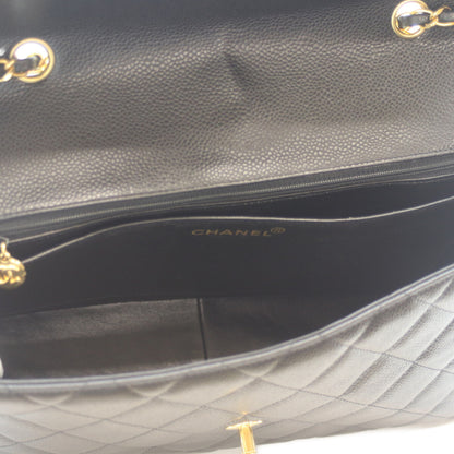 CHANEL シャネル 18番 A28600 黒 ｷｬﾋﾞｱ G金具 ﾃﾞｶﾏﾄﾗｯｾ30 ｼﾝｸﾞﾙﾌﾗｯﾌﾟ ﾁｪｰﾝｼｮﾙﾀﾞｰ ショルダーバッグ