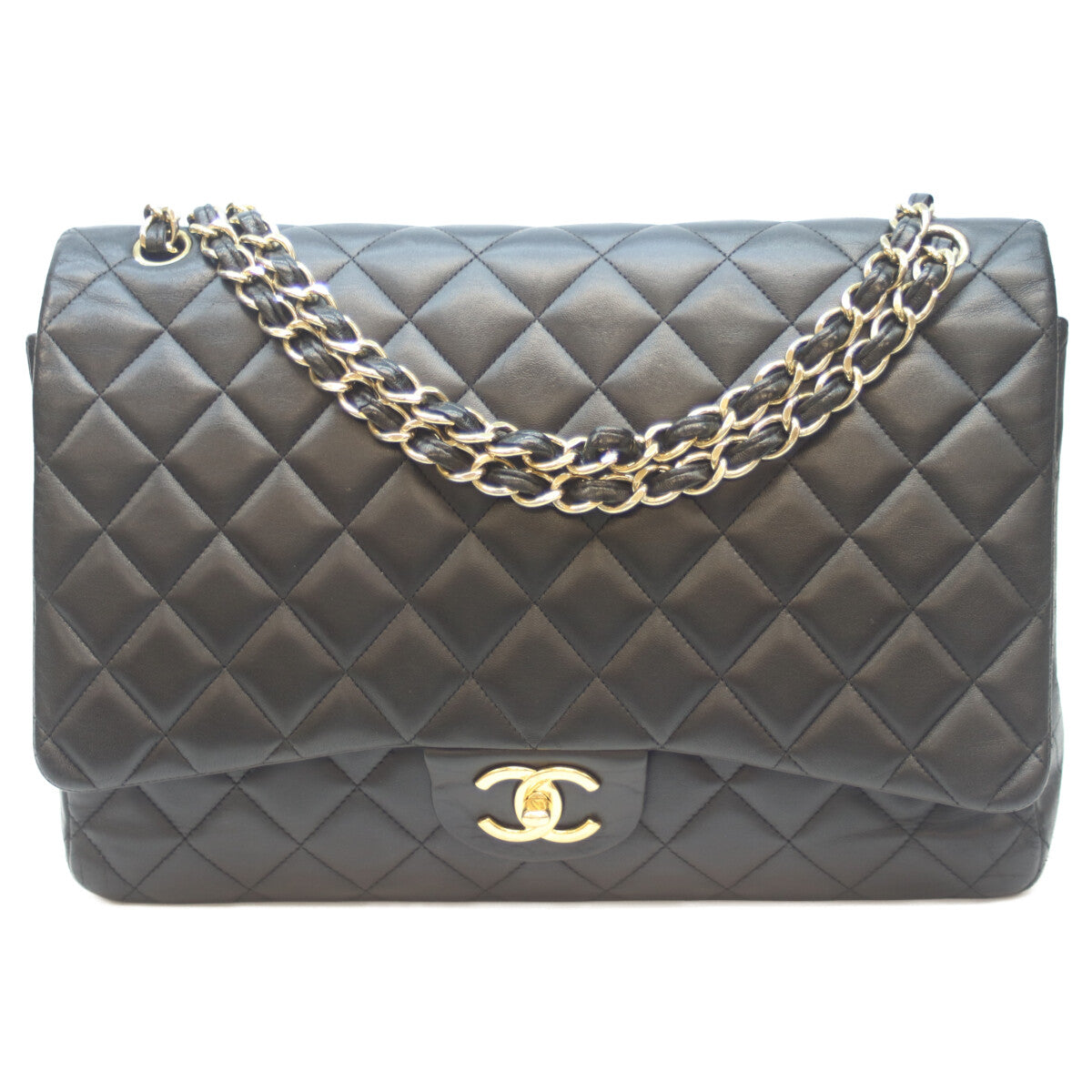 CHANEL シャネル 19番 A58601 黒 ﾗﾑ G金具 Wﾌﾗｯﾌﾟ ﾃﾞｶﾏﾄﾗｯｾﾏｷｼ34 ショルダーバッグ