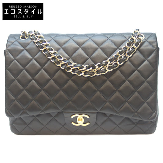 CHANEL シャネル 19番 A58601 黒 ﾗﾑ G金具 Wﾌﾗｯﾌﾟ ﾃﾞｶﾏﾄﾗｯｾﾏｷｼ34 ショルダーバッグ