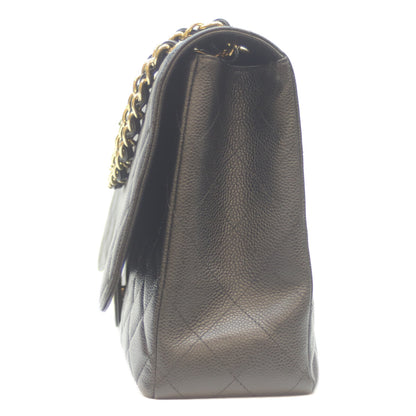 CHANEL シャネル 13番 黒 ｷｬﾋﾞｱ G金具 ｼﾝｸﾞﾙﾌﾗｯﾌﾟ ﾃﾞｶﾏﾄﾗｯｾﾏｷｼ34 ショルダーバッグ