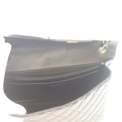 CHANEL シャネル 13番 黒 ｷｬﾋﾞｱ G金具 ｼﾝｸﾞﾙﾌﾗｯﾌﾟ ﾃﾞｶﾏﾄﾗｯｾﾏｷｼ34 ショルダーバッグ