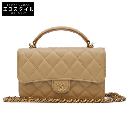 CHANEL シャネル 22SS AP3226 ﾊﾞｲｶﾗｰﾍﾞｰｼﾞｭ ﾗﾑ G金具 ﾄｯﾌﾟﾊﾝﾄﾞﾙ ﾁｪｰﾝｸﾗｯﾁｼｮﾙﾀﾞｰ ショルダーバッグ