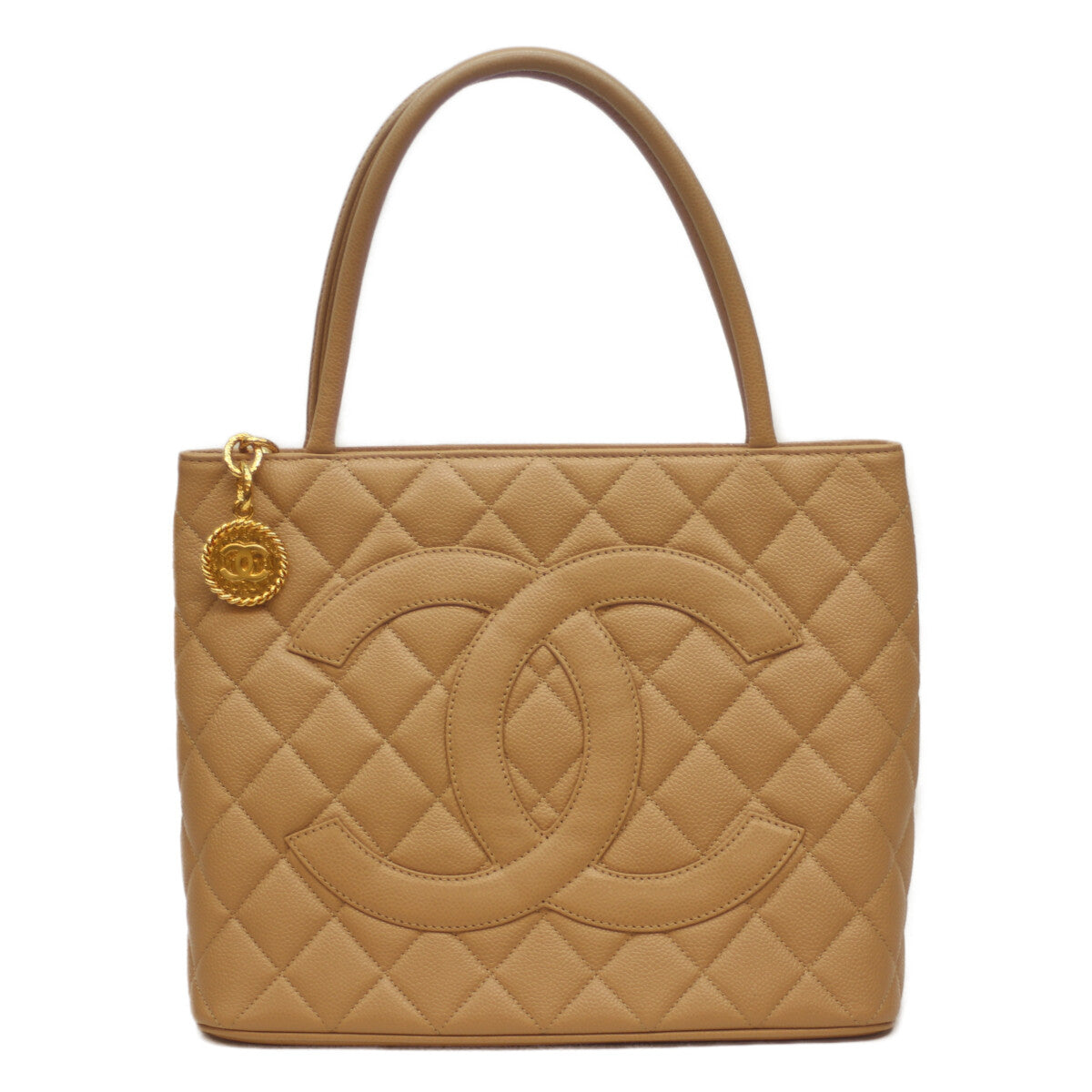 CHANEL シャネル 7番 ﾍﾞｰｼﾞｭ ｷｬﾋﾞｱ G金具 復刻ﾄｰﾄ トートバッグ