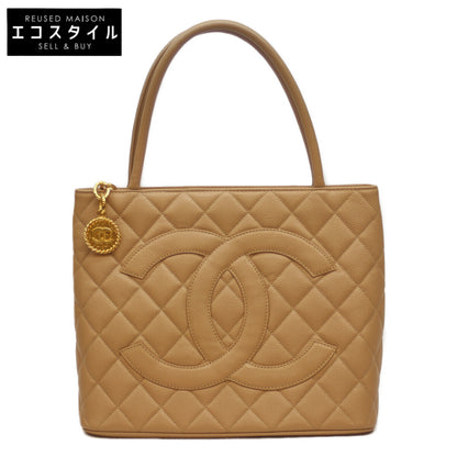 CHANEL シャネル 7番 ﾍﾞｰｼﾞｭ ｷｬﾋﾞｱ G金具 復刻ﾄｰﾄ トートバッグ