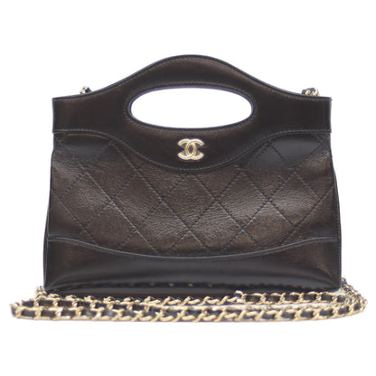 CHANEL シャネル 25AW AP3656 黒 ｼｬｲﾆｰﾗﾑ G金具 ｼｬﾈﾙ31ﾅﾉ ﾐﾆｼｮﾙﾀﾞｰｸﾗｯﾁ ショルダーバッグ