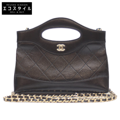 CHANEL シャネル 25AW AP3656 黒 ｼｬｲﾆｰﾗﾑ G金具 ｼｬﾈﾙ31ﾅﾉ ﾐﾆｼｮﾙﾀﾞｰｸﾗｯﾁ ショルダーバッグ