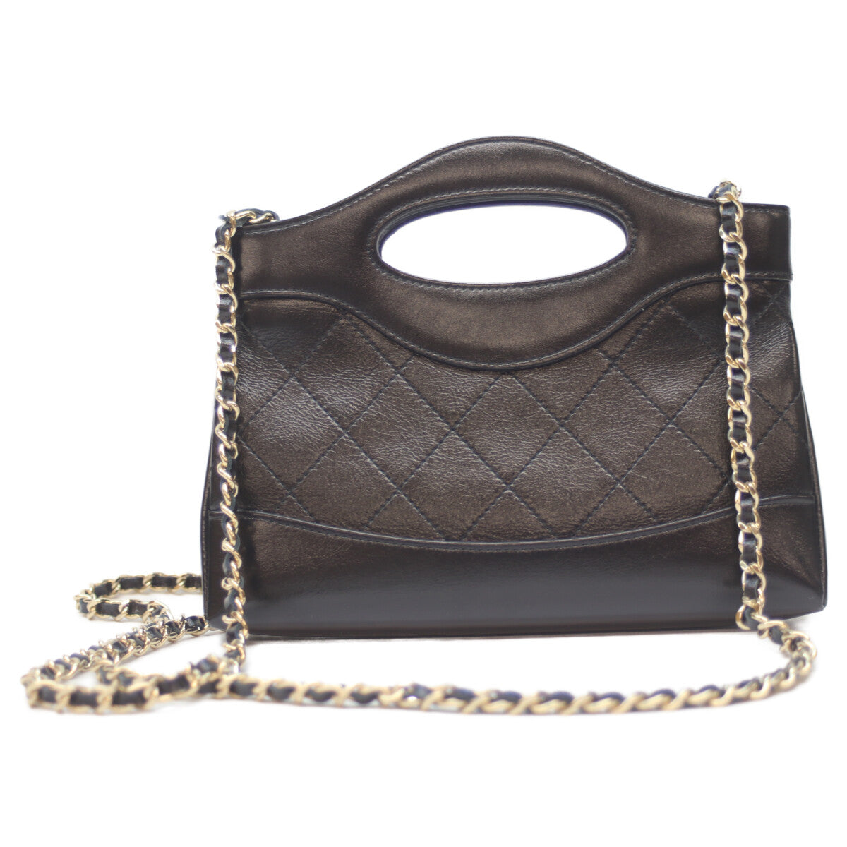 CHANEL シャネル 25AW AP3656 黒 ｼｬｲﾆｰﾗﾑ G金具 ｼｬﾈﾙ31ﾅﾉ ﾐﾆｼｮﾙﾀﾞｰｸﾗｯﾁ ショルダーバッグ