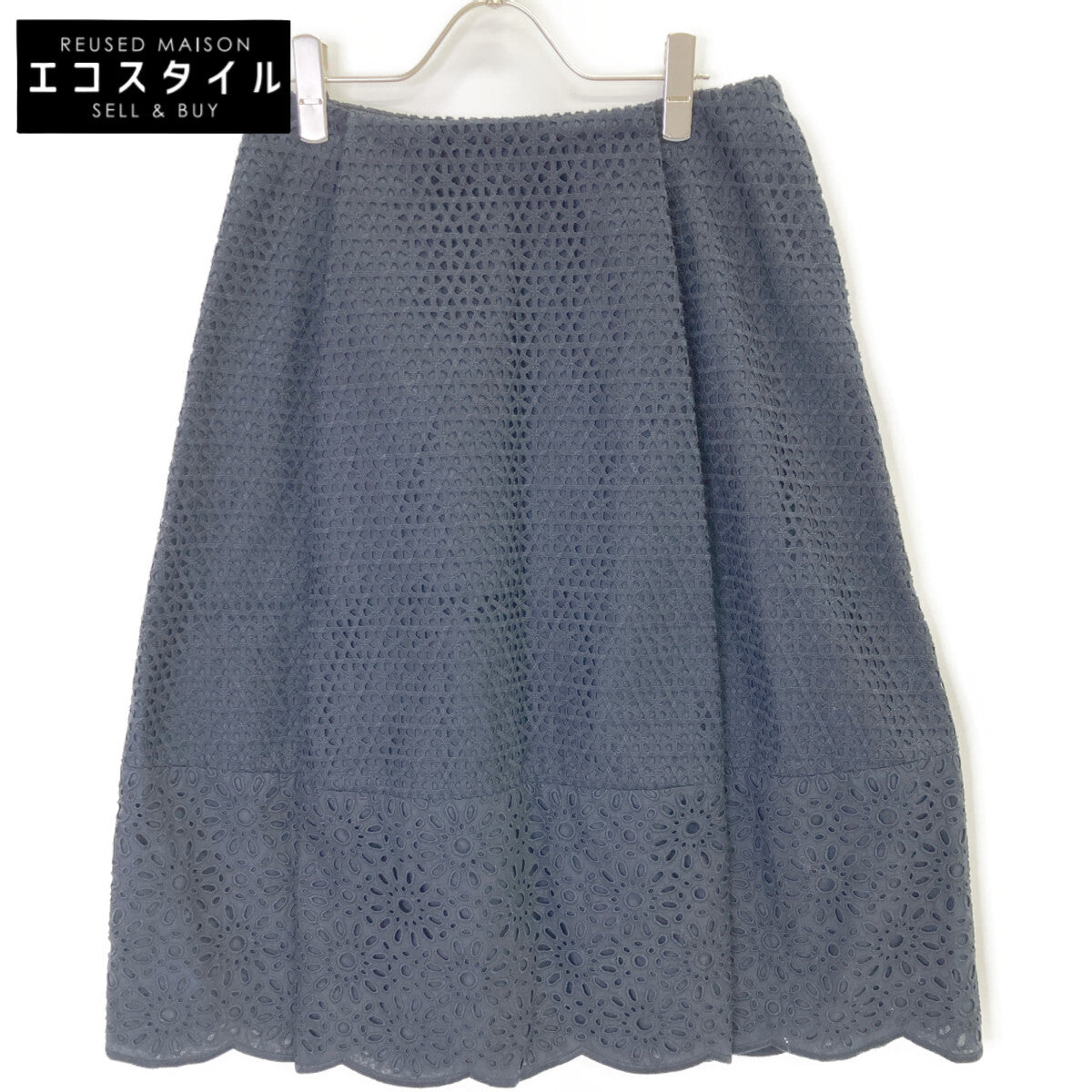 DRAWER ドゥロワー 6224-299ー1324 黒 デザインスカート スカート 38