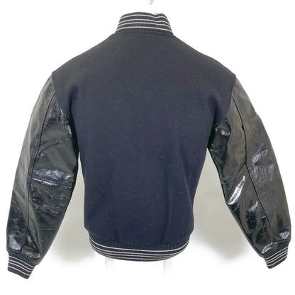 SAINT LAURENT PARIS サンローランパリ 【美品/国内正規】492602 ウールｘレザー スタジャン/バーシティ ジャケット 34