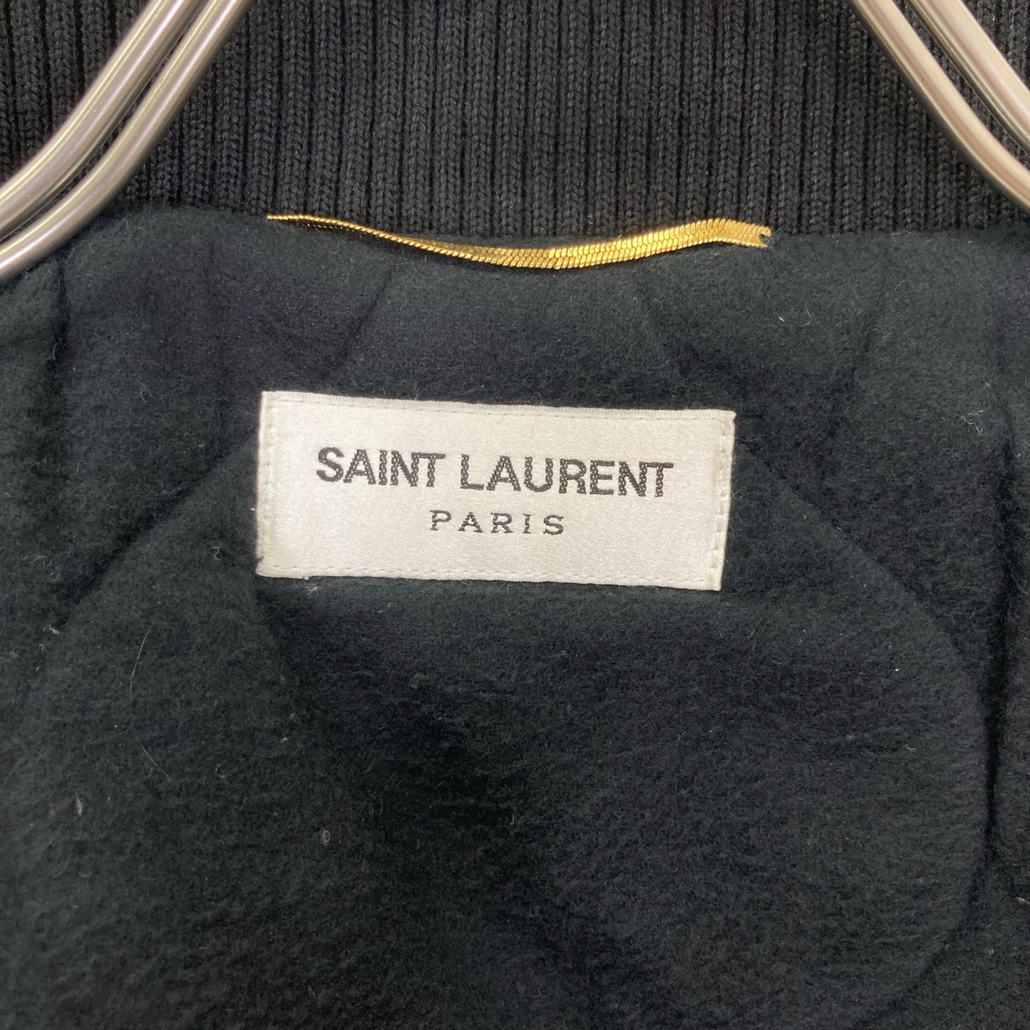 SAINT LAURENT PARIS サンローランパリ 【美品/国内正規】492602 ウールｘレザー スタジャン/バーシティ ジャケット 34