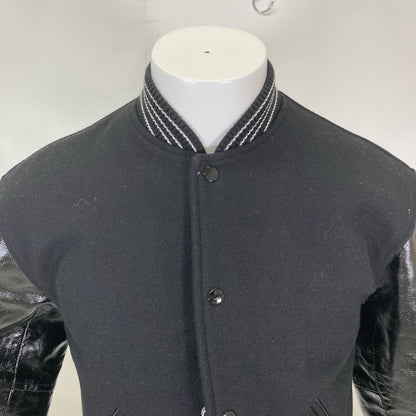 SAINT LAURENT PARIS サンローランパリ 【美品/国内正規】492602 ウールｘレザー スタジャン/バーシティ ジャケット 34