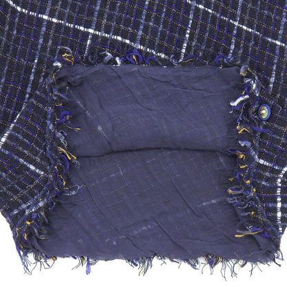 CHANEL シャネル 美品 CHANEL シャネル ツイード ノースリーブトップス レディース ネイビー 34 P55936 V42198 トップス 34