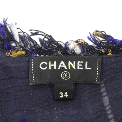 CHANEL シャネル 美品 CHANEL シャネル ツイード ノースリーブトップス レディース ネイビー 34 P55936 V42198 トップス 34
