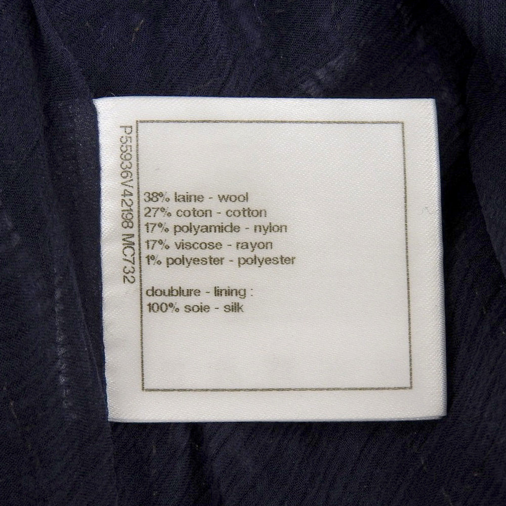 CHANEL シャネル 美品 CHANEL シャネル ツイード ノースリーブトップス レディース ネイビー 34 P55936 V42198 トップス 34