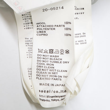 sacai サカイ 【美品】20-05214 20 Suiting Pants Half Pleats ガウチョパンツ/ ボトムス O
