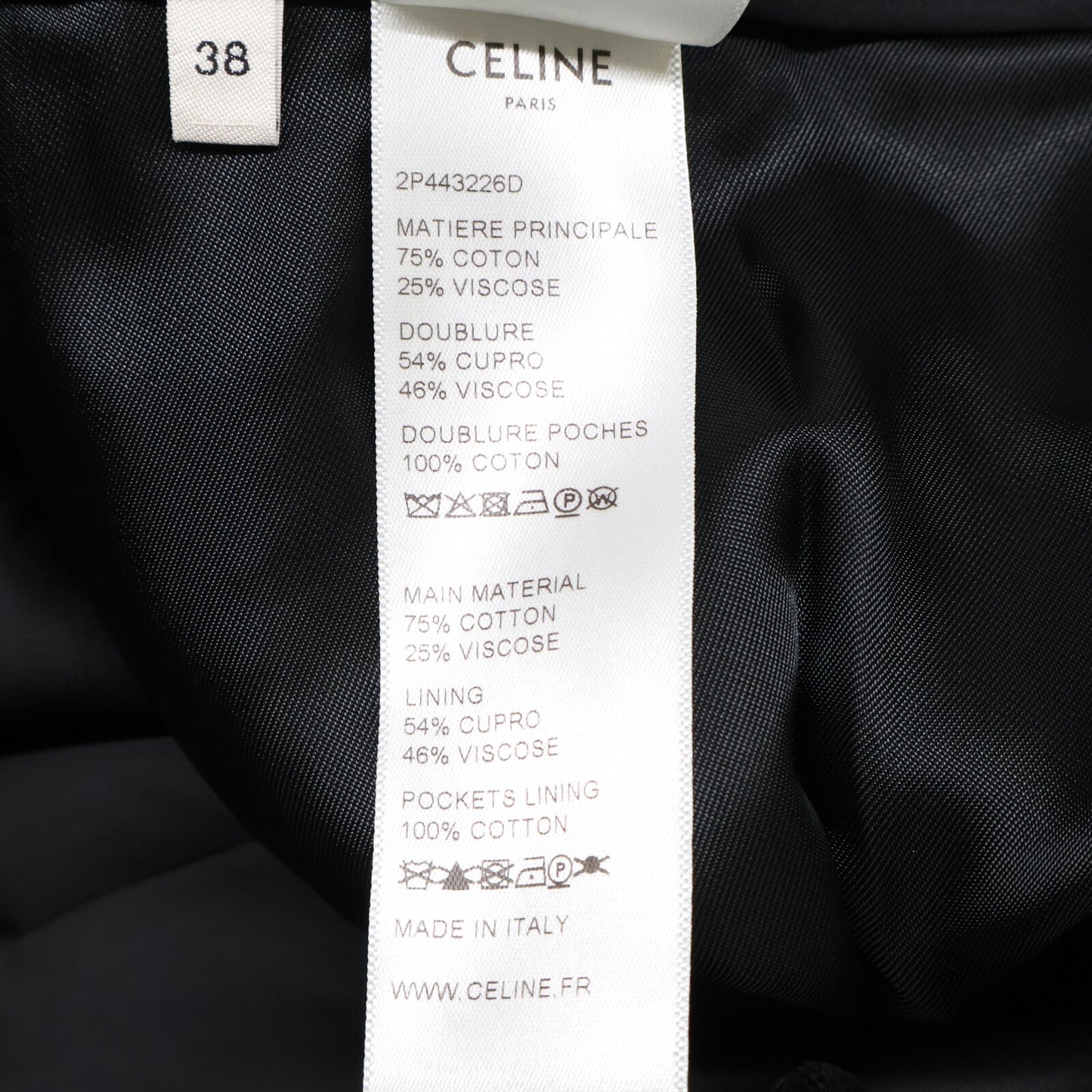 CELINE セリーヌ 【国内正規】2P443226D エディ期 ベロア ハーフパンツ/ ボトムス 38