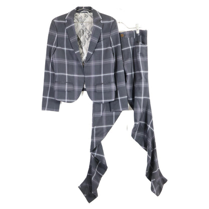 VIVIENNE WESTWOOD MAN ヴィヴィアンウエストウッドマン 【美品】4645-1401/1702 チェック 変形デザイン ジャケット/パンツ スーツ セットアップ ジャケット44/ボトムス46