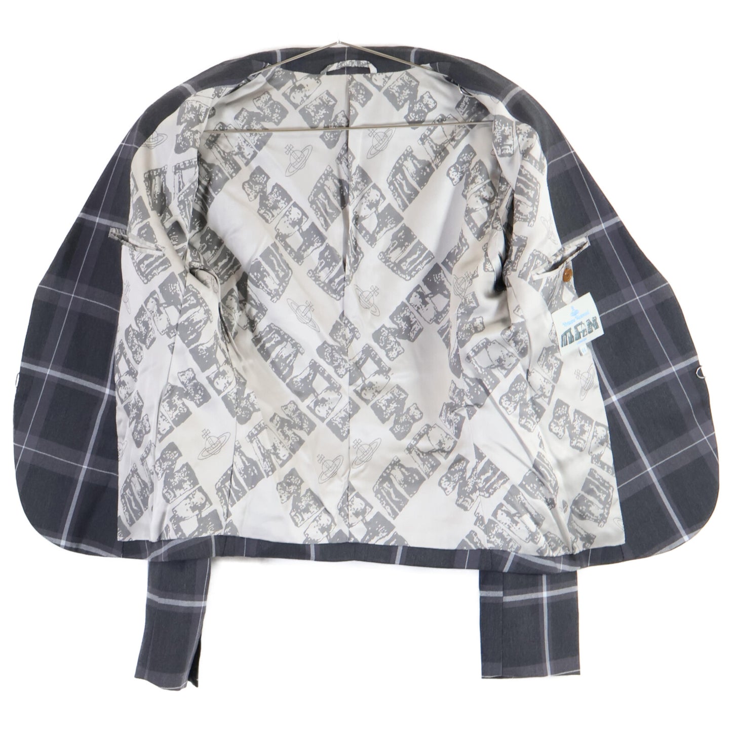 VIVIENNE WESTWOOD MAN ヴィヴィアンウエストウッドマン 【美品】4645-1401/1702 チェック 変形デザイン ジャケット/パンツ スーツ セットアップ ジャケット44/ボトムス46