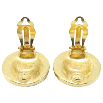 CHANEL シャネル 美品 94A ココマーク リーフ ラウンド イヤリング