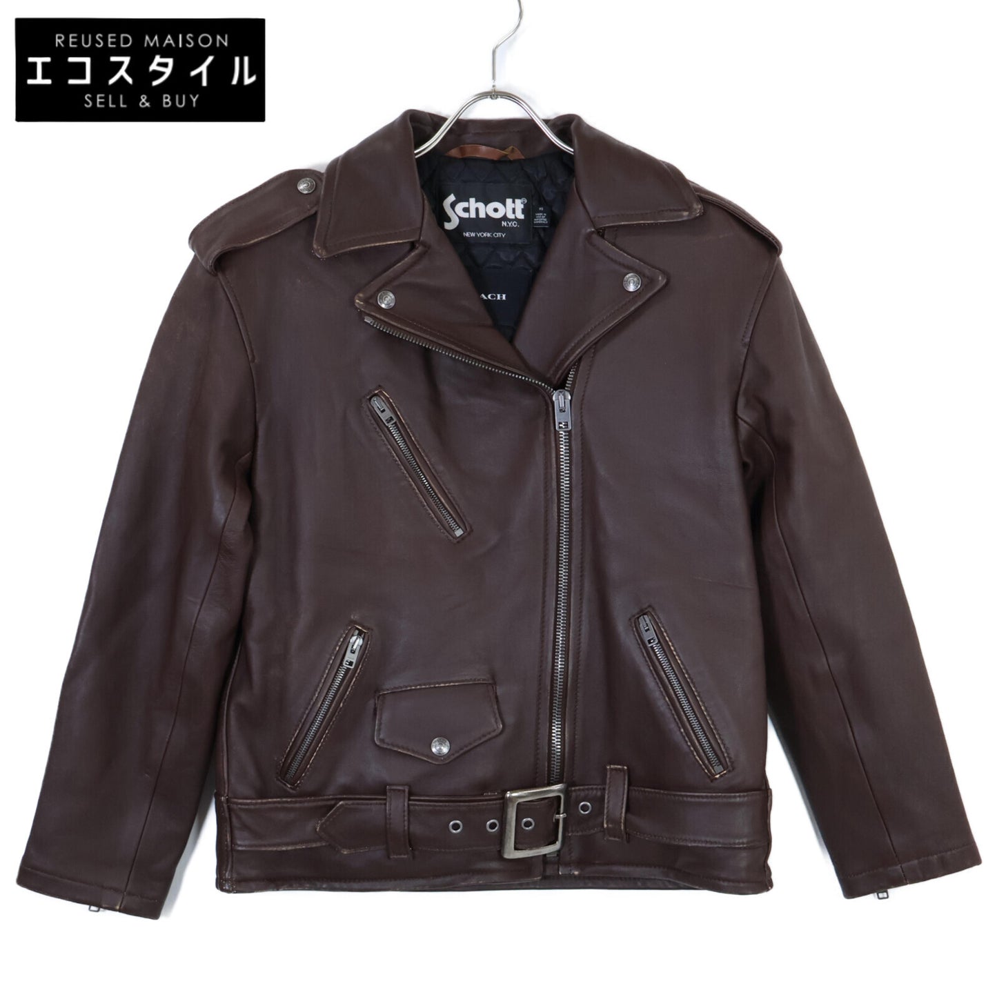 SCHOTT ショット ×COACH グラブタン ライダース ジャケット XS