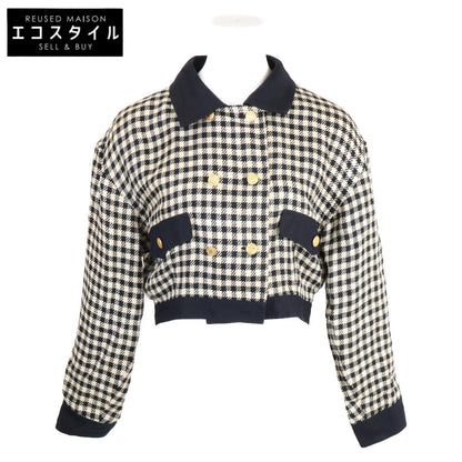 CHANEL シャネル ハウンドトゥース ヴィンテージ ショート ダブル ジャケット 9