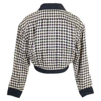 CHANEL シャネル ハウンドトゥース ヴィンテージ ショート ダブル ジャケット 9