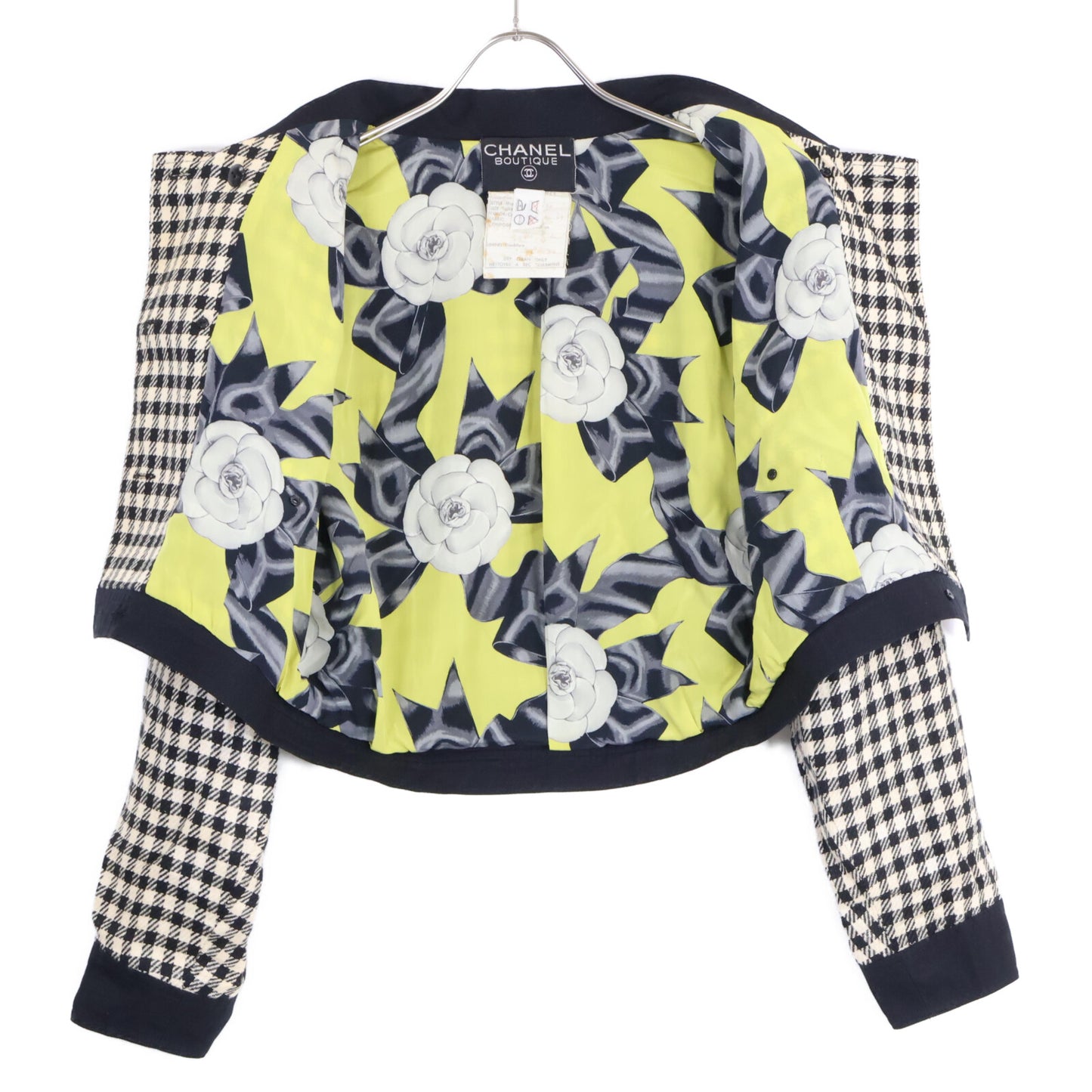 CHANEL シャネル ハウンドトゥース ヴィンテージ ショート ダブル ジャケット 9