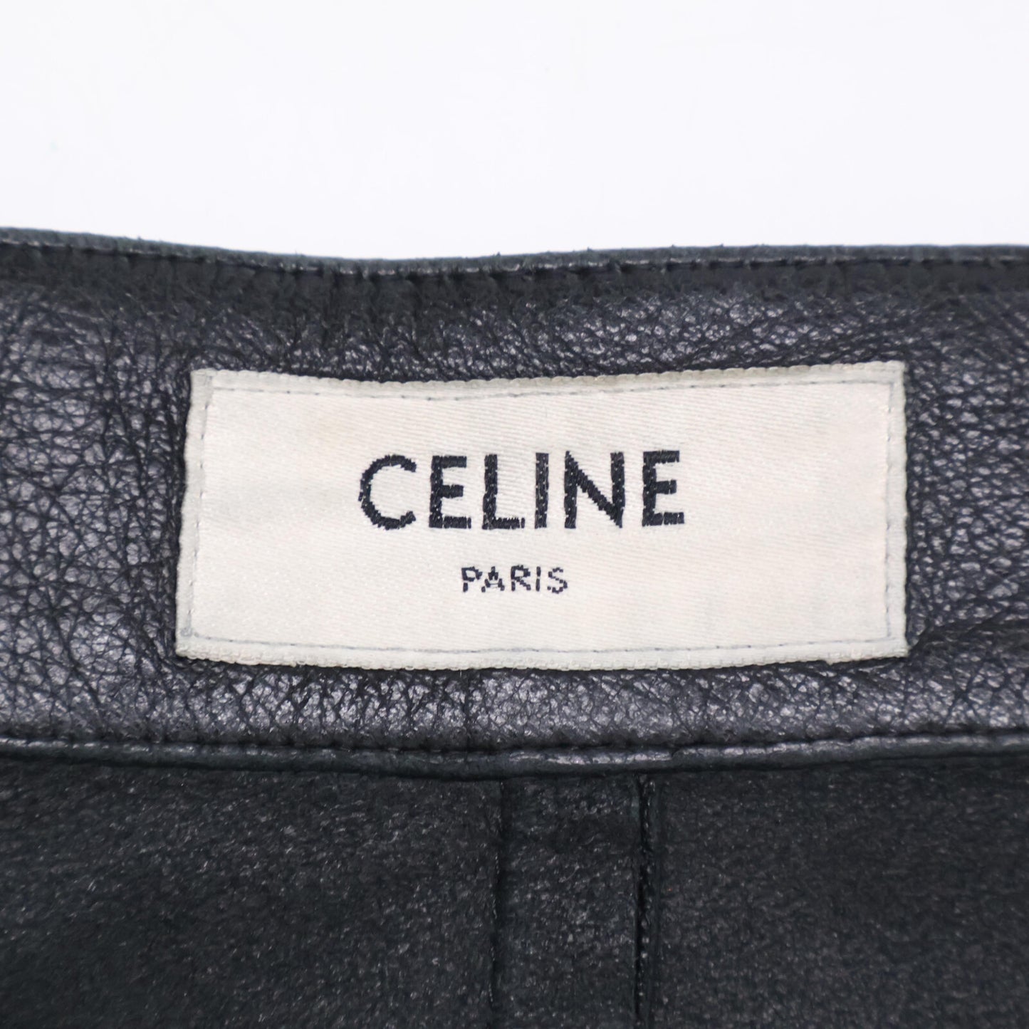 CELINE セリーヌ 【国内正規】2G013978E フィービー期 ラムレザー クロップド ワイドパンツ/ ボトムス 36