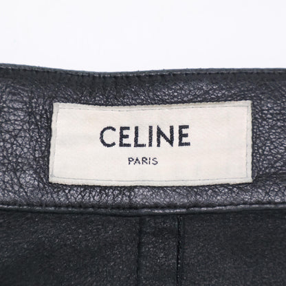 CELINE セリーヌ 【国内正規】2G013978E フィービー期 ラムレザー クロップド ワイドパンツ/ ボトムス 36