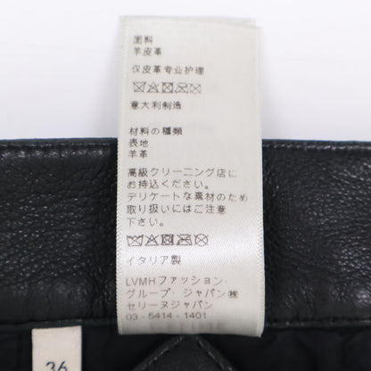 CELINE セリーヌ 【国内正規】2G013978E フィービー期 ラムレザー クロップド ワイドパンツ/ ボトムス 36