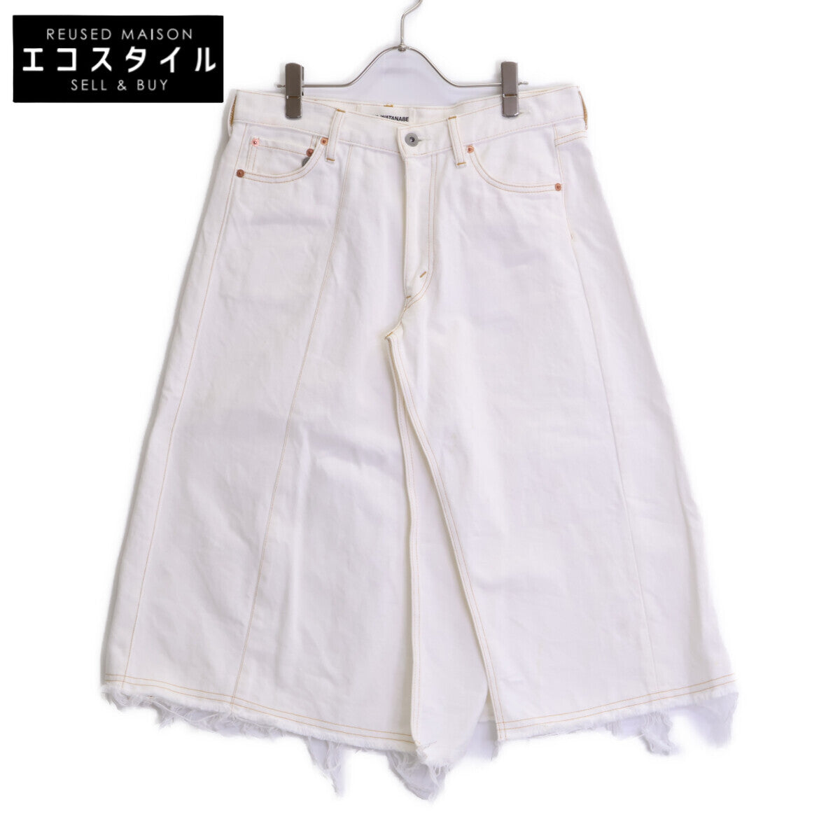 COMMEdesGARCONS JUNYA WATANABE コムデギャルソンジュンヤワタナベ XF-S010 AD2020 ﾗｯﾌﾟｽｶｰﾄ ﾃﾞﾆﾑ ﾛﾝｸﾞ ｶｯﾄｵﾌ スカート XS