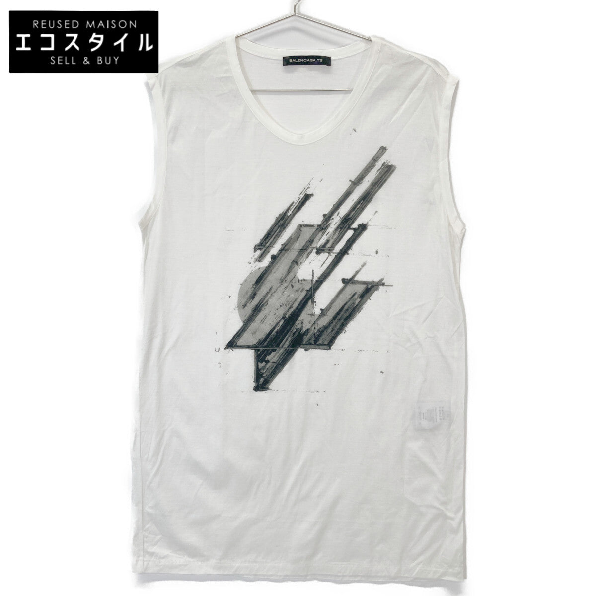 BALENCIAGA バレンシアガ 美品 265783 ノースリーブグラフィックカットソー Tシャツ・カットソー 36