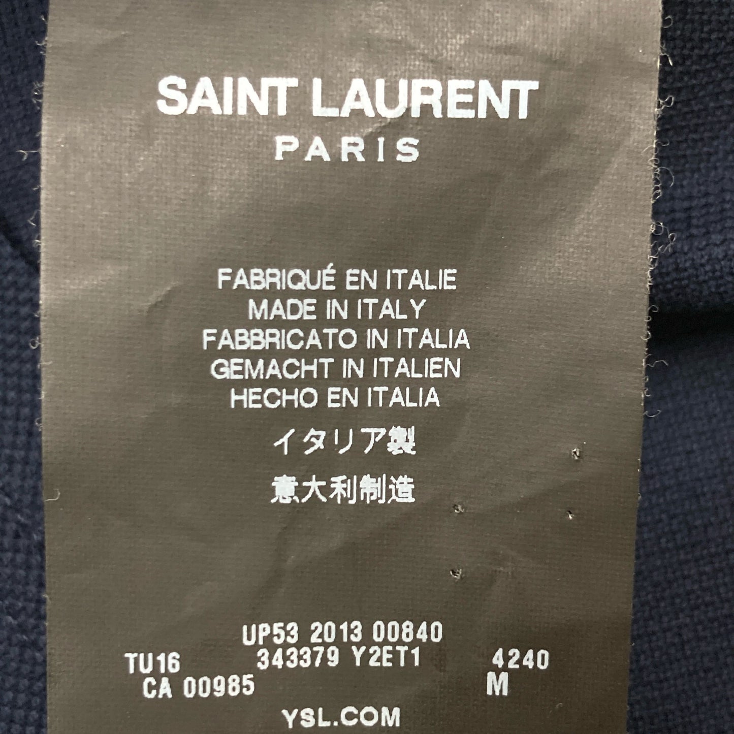 SAINT LAURENT PARIS サンローランパリ 343379 Y2ET1 ロゴ刺繍 シャツ M