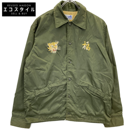 BEAMS ビームス ｶｰｷ ﾅｲﾛﾝ ﾍﾞﾄﾅﾑ刺繍 ｺｰﾁｼﾞｬｹｯﾄ ジャケット M