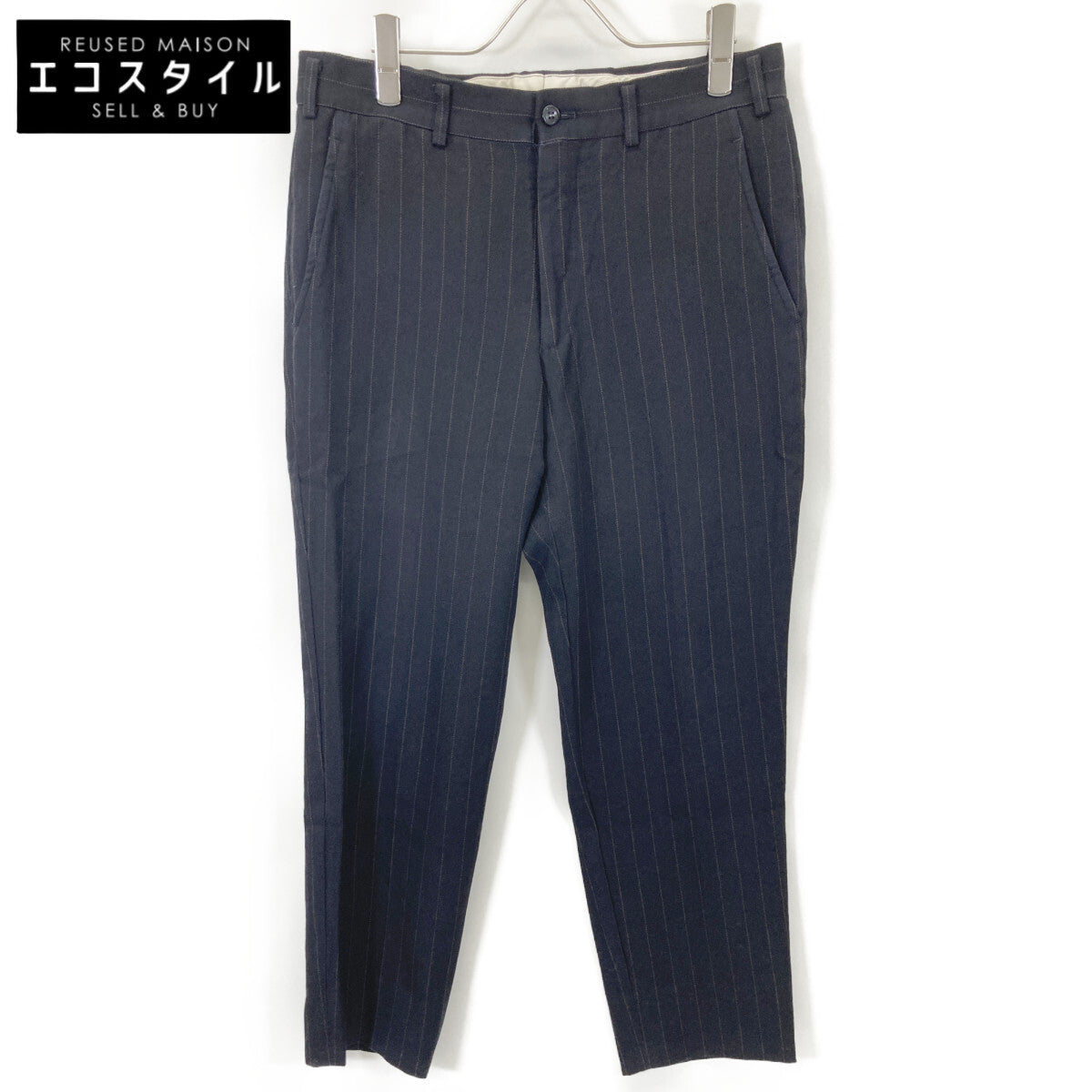 COMMEdesGARCONS HOMME DEUX コムデギャルソンオムドゥ DP-P035 ﾈｲﾋﾞｰ ｽﾄﾗｲﾌﾟ ｽﾗｯｸｽ ボトムス XS