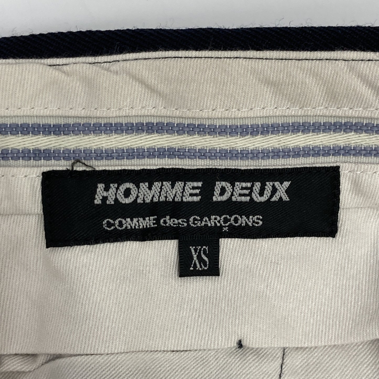 COMMEdesGARCONS HOMME DEUX コムデギャルソンオムドゥ DP-P035 ﾈｲﾋﾞｰ ｽﾄﾗｲﾌﾟ ｽﾗｯｸｽ ボトムス XS