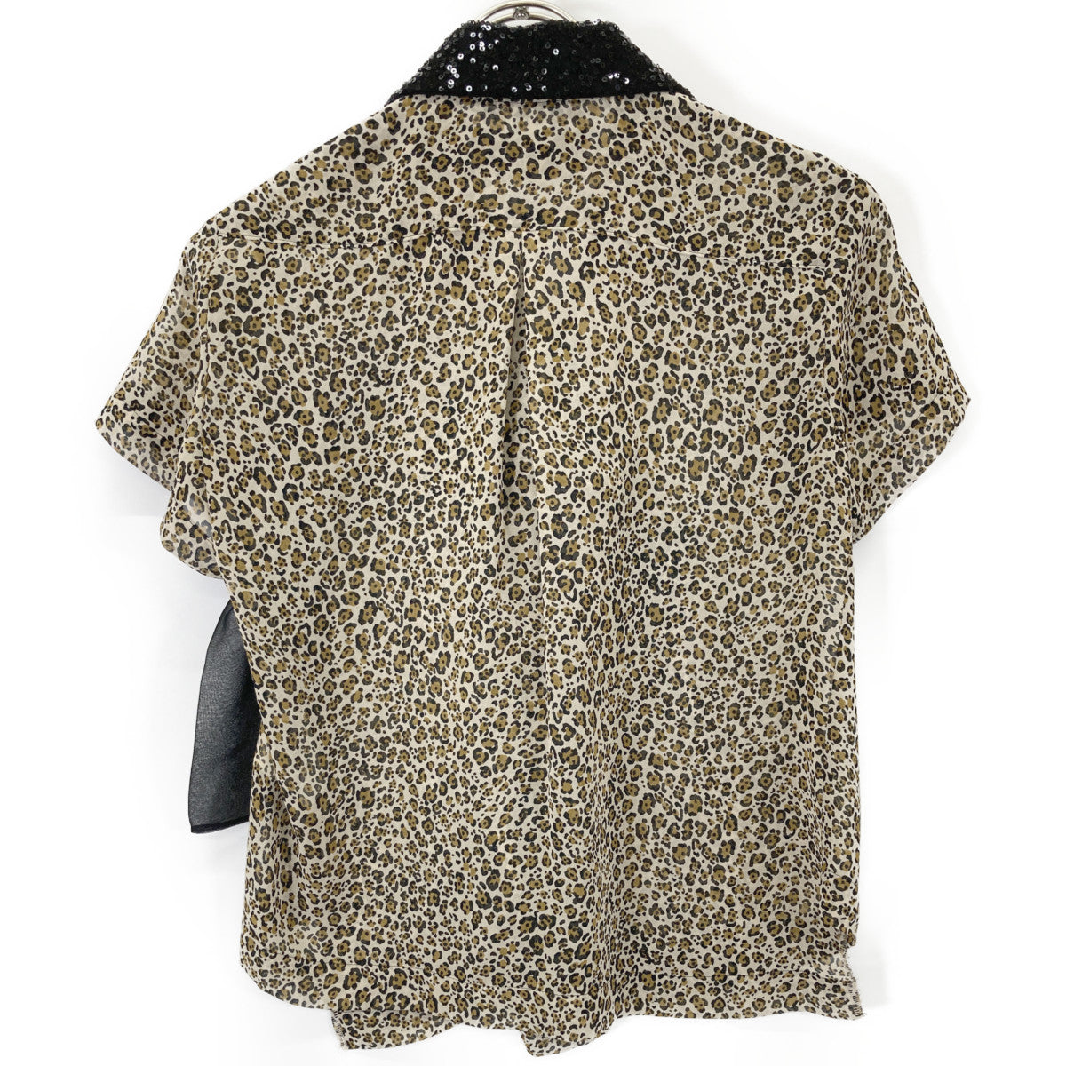 tricotCOMMEdesGARCONS トリココムデギャルソン TI-B031 ﾚｵﾊﾟｰﾄﾞ ﾌﾘﾙﾌﾞﾗｳｽ トップス S