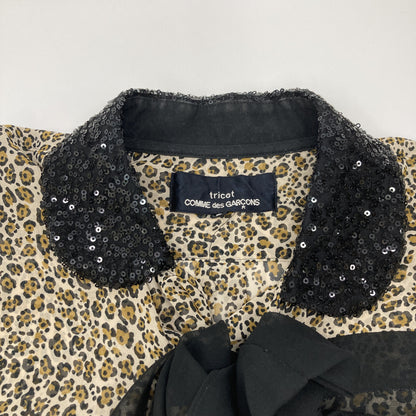 tricotCOMMEdesGARCONS トリココムデギャルソン TI-B031 ﾚｵﾊﾟｰﾄﾞ ﾌﾘﾙﾌﾞﾗｳｽ トップス S