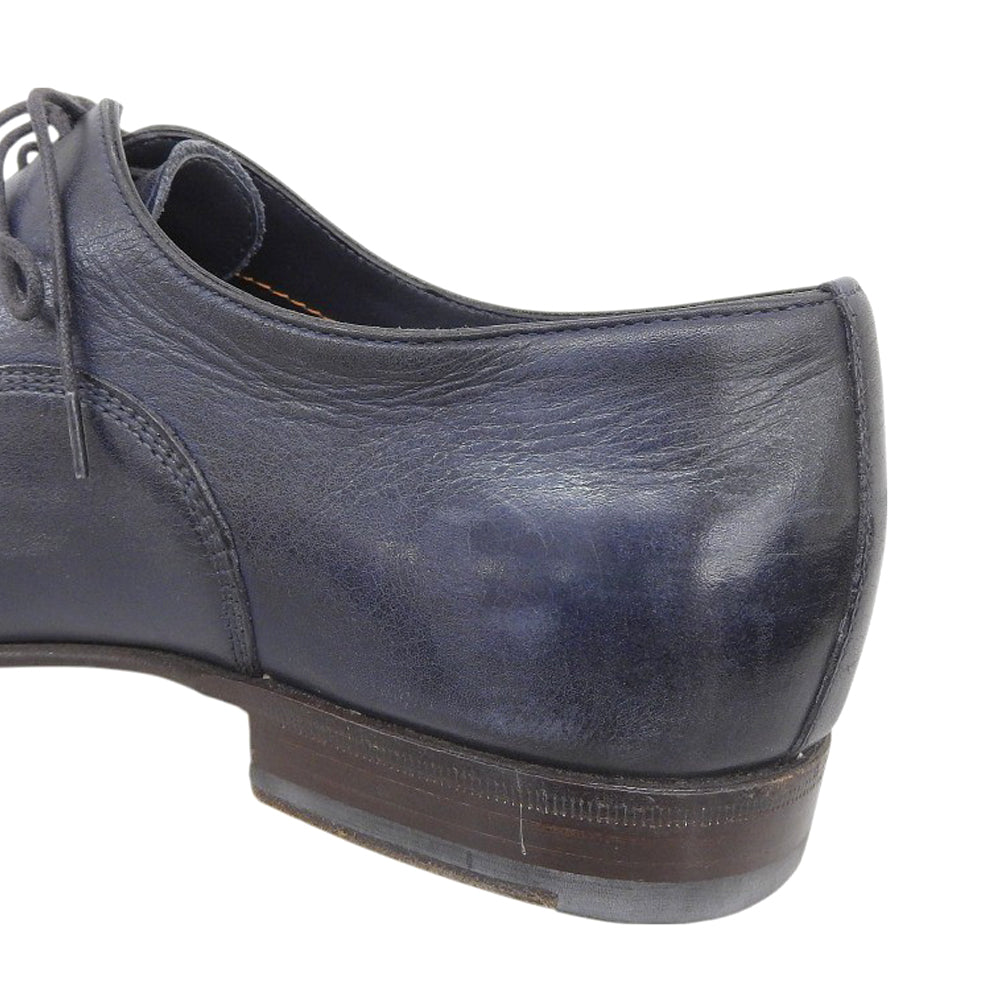 SANTONI サントーニ 美品 レザー ストレートチップ シューズ メンズ ネイビー 6 15570 シューズ 6