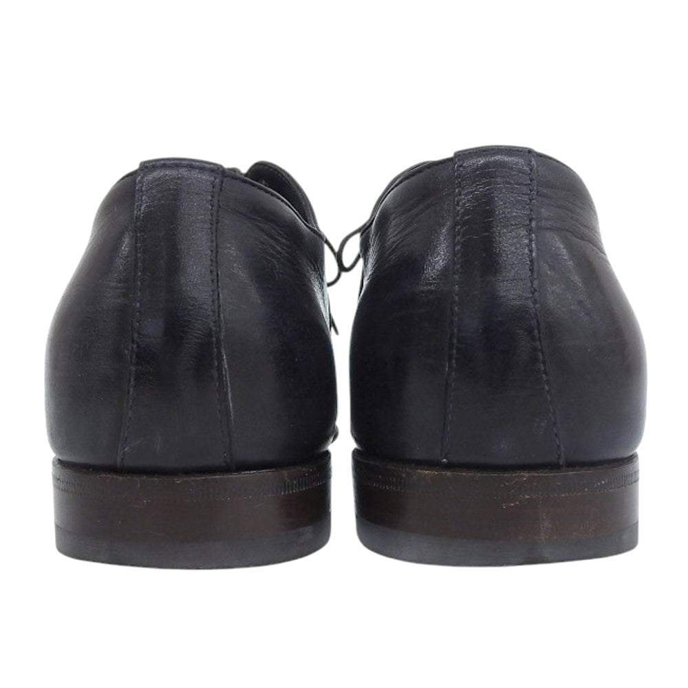 SANTONI サントーニ 美品 レザー ストレートチップ シューズ メンズ ネイビー 6 15570 シューズ 6