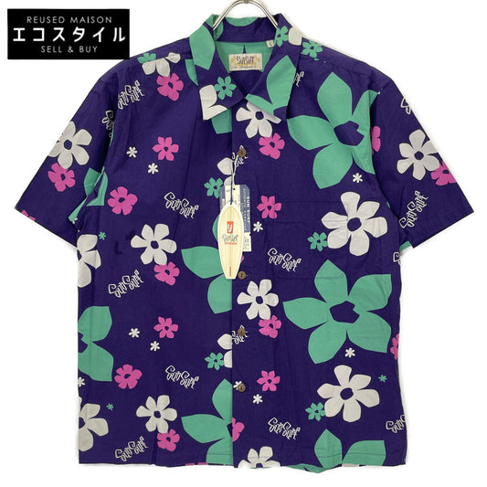 SUN SURF サンサーフ by Masked Marvel SS37922 COTTON S/S OPEN SHIRT ABSTRACT FLOWER トップス L