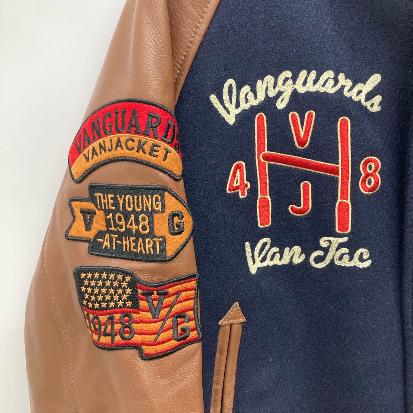 VAN JACKET ヴァンジャケット 2019 ﾈｲﾋﾞｰ×ﾌﾞﾗｳﾝ JW-19502 ﾌﾟﾚﾐｱﾑｽﾀｼﾞｬﾝ ジャケット L