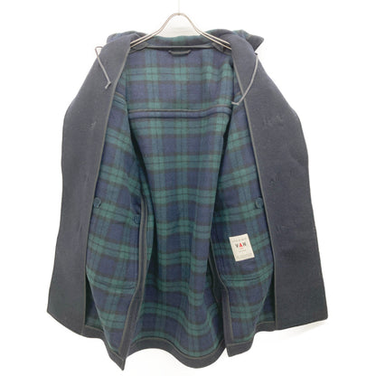 VAN JACKET ヴァンジャケット ﾈｲﾋﾞｰ KW-81504 ｳｰﾙ混 ﾌｰﾄﾞﾛｺﾞ ﾀﾞｯﾌﾙｺｰﾄ コート L