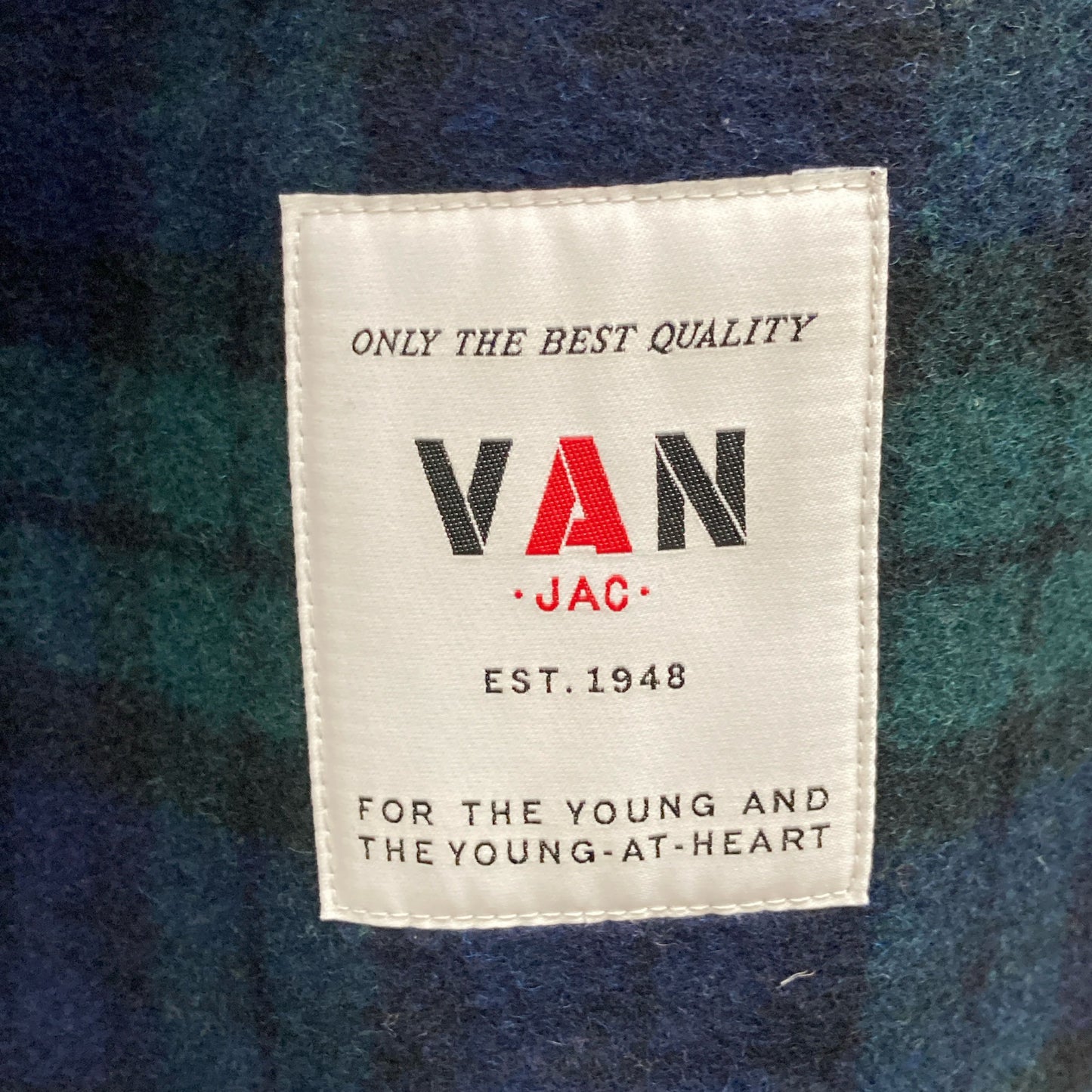 VAN JACKET ヴァンジャケット ﾈｲﾋﾞｰ KW-81504 ｳｰﾙ混 ﾌｰﾄﾞﾛｺﾞ ﾀﾞｯﾌﾙｺｰﾄ コート L