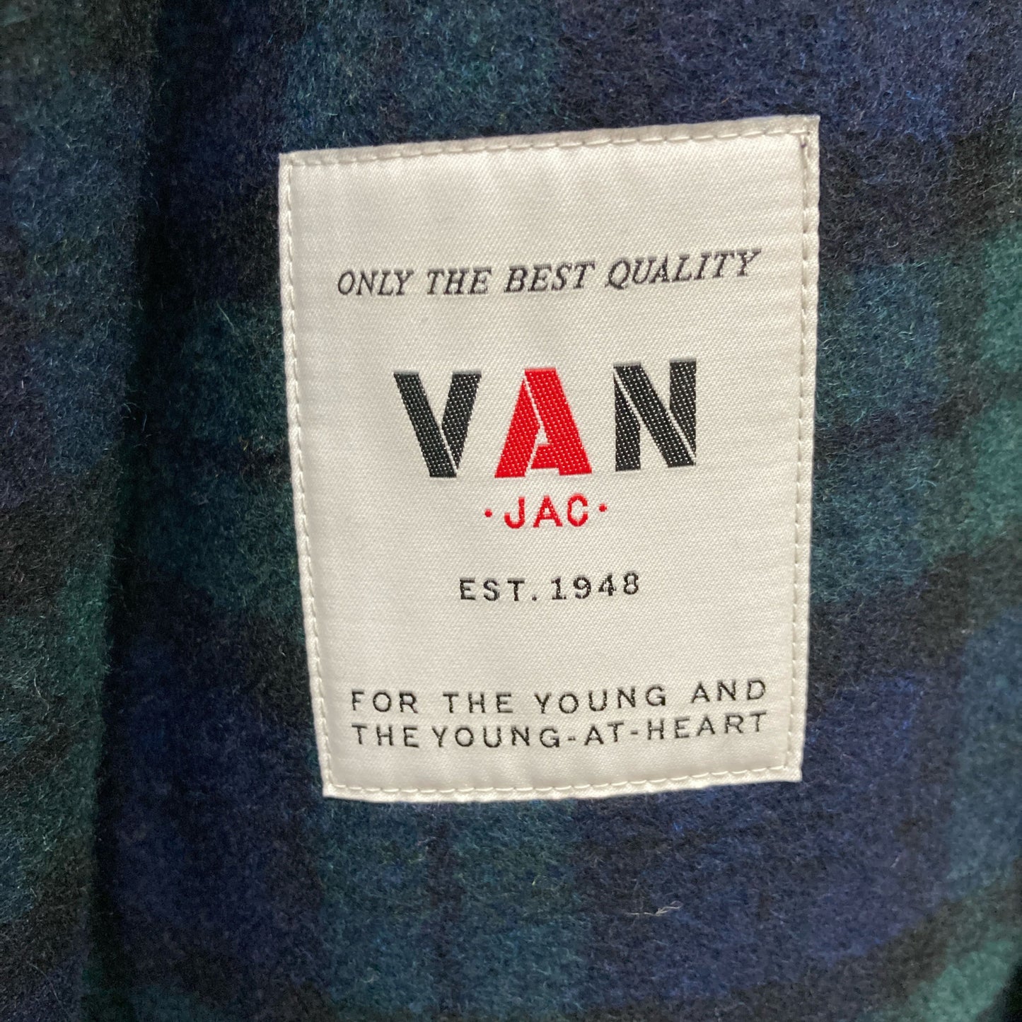 VAN JACKET ヴァンジャケット ﾈｲﾋﾞｰ KW-81504 ｳｰﾙ混 ﾌｰﾄﾞﾛｺﾞ ﾀﾞｯﾌﾙｺｰﾄ コート M