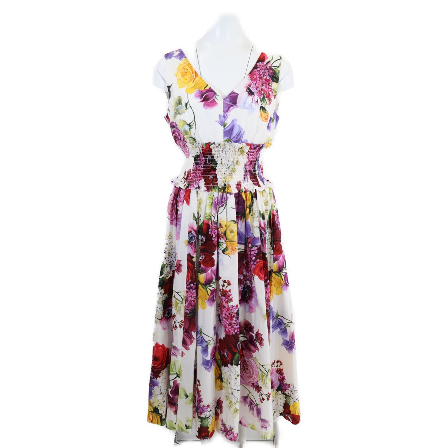 DOLCE&GABBANA ドルチェアンドガッバーナ 【新品/国内正規】F6D2ST/GDL71 フラワープリント ノースリーブ ワンピース 44