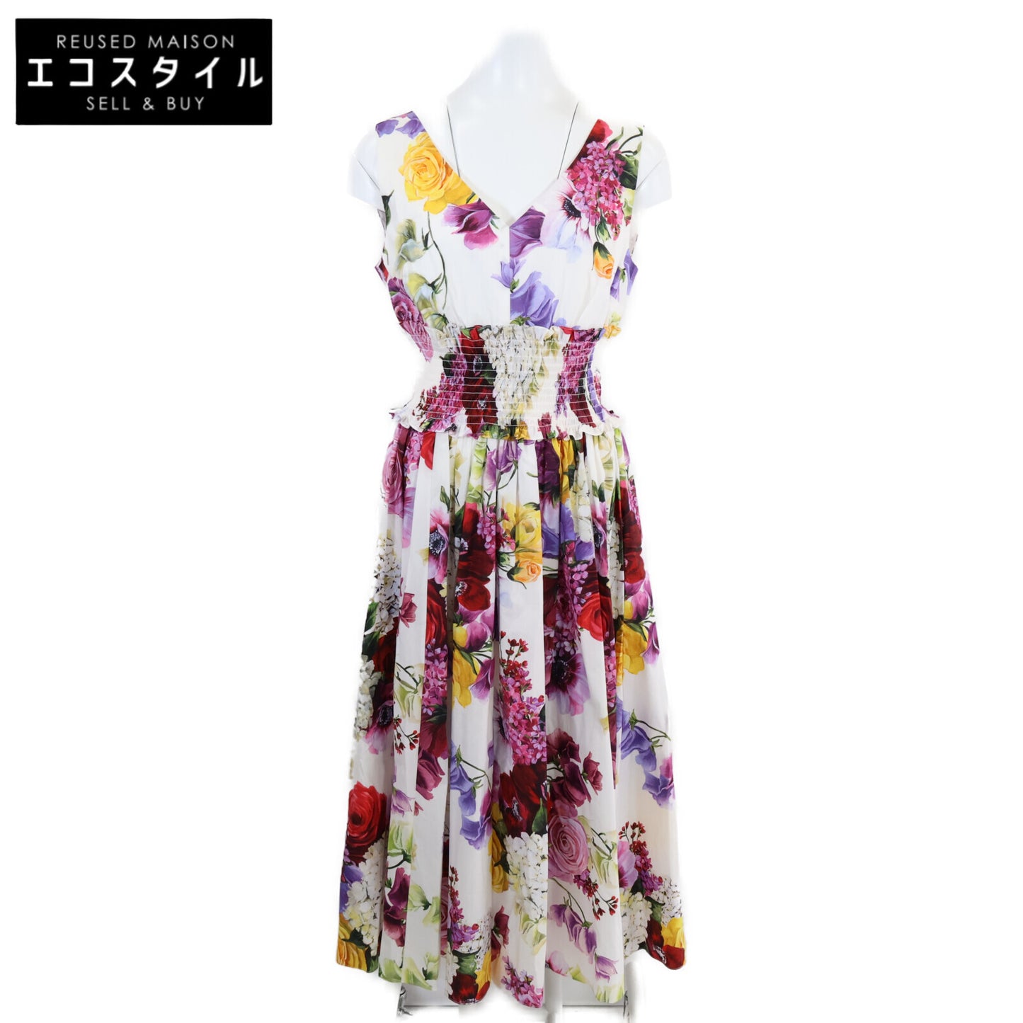 DOLCE&GABBANA ドルチェアンドガッバーナ 【新品/国内正規】F6D2ST/GDL71 フラワープリント ノースリーブ ワンピース 44