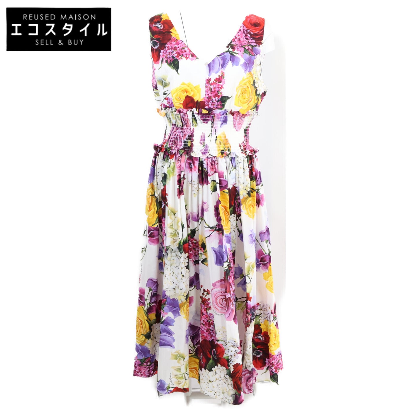 DOLCE&GABBANA ドルチェアンドガッバーナ 【新品/国内正規】F6D2ST/GDL71 フラワープリント ノースリーブ ワンピース 48