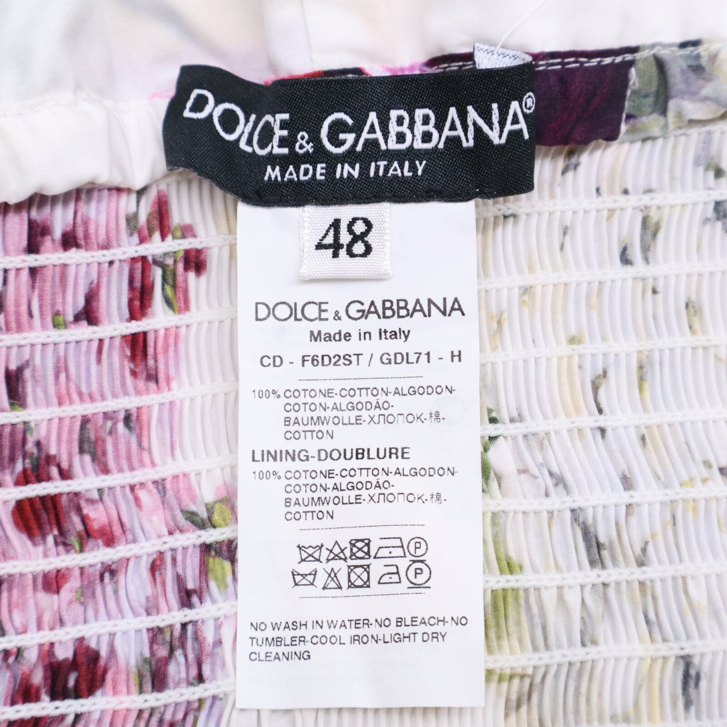 DOLCE&GABBANA ドルチェアンドガッバーナ 【新品/国内正規】F6D2ST/GDL71 フラワープリント ノースリーブ ワンピース 48